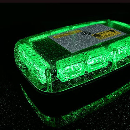 Nilight 12 Inch Roof Top Strobe Lights Magnetic Mount Green - color: Green