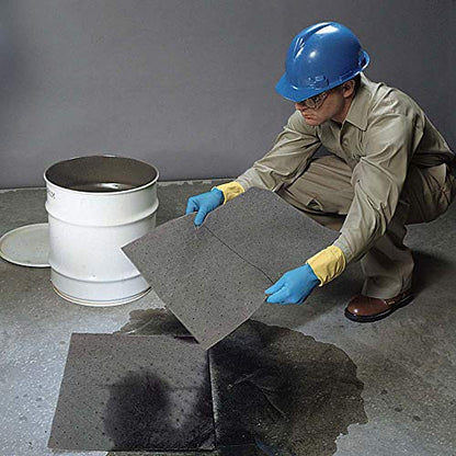 Universal Defender Absorbent Mat Pad, Mediumweight, Polypropylene, 19” x 15” (L x W), Gray, Pack of 100 (GPB100M)
