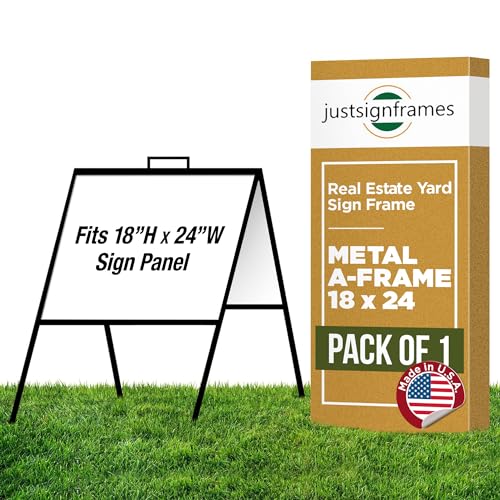 A-Frame Sign Holder - Folding Open House Stand, 18 x 24 in, Black, 1 Pack - size: 18x24 (1 Pack)