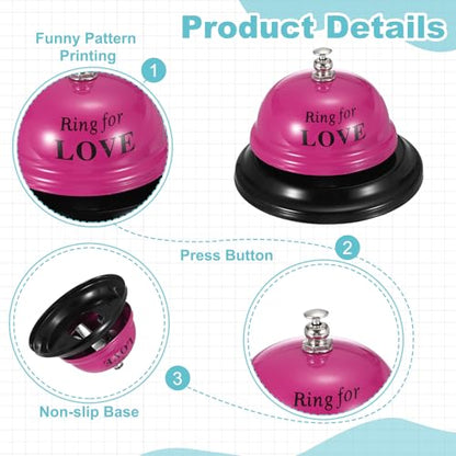 PATIKIL Desk Bell, 3.3" Service Call Bell Ringing, Love, Rose Red - color: Rose Red(love)
