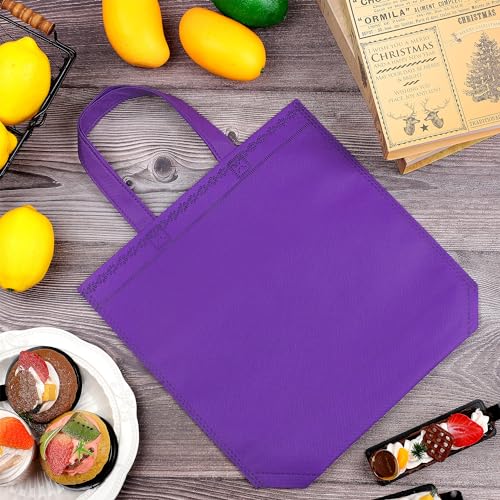 Aneco 24 Pack Party Non-Woven Gift Bags Reusable Tote Bags in Bulk Rainbow Goody Bag with Handles for Birthday Party Supplies - size: 11.5 x 11.5 Inches