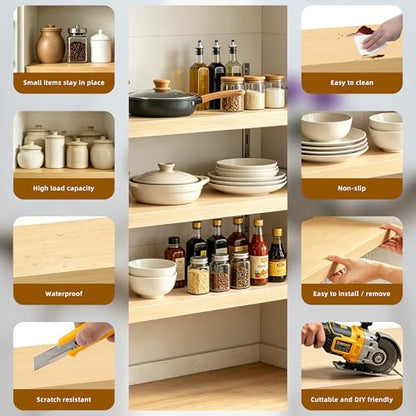 Wire Shelf Covers, 5pcs PVC Wire Rack Cover for Pantry & Closet Shelving - color: Wood, size: 36*16*2.3