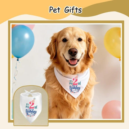 Birthday Girl 2nd Dog Bandana Large Medium Small Dog Pet Collar Bandana for Dogs Puppy Cat Girl Birthday Christmas Accessories - color: 2nd Girl