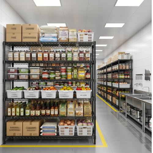 REIBII Storage Shelves, 3840LBS Heavy Duty&Adjustable Height for Basement - size: 4 SET-83" H x 55.5" W x 18" D