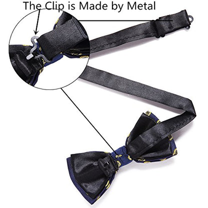 AUSKY 8 PACKS Elegant Adjustable Pre-tied Bow Ties for Men Boys (1&4&5&6&8 Pack for option) - color: F