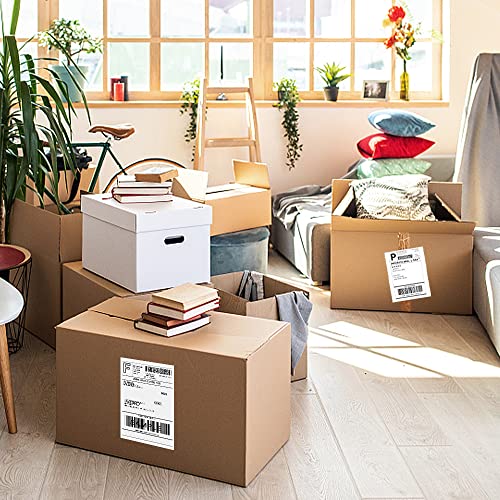 500 Fanfold Direct Thermal Shipping Labels - 4x6, Compatible with Rollo, MUNBYN, iDRPT, Polono, Zebra Thermal Label Printers - color: White