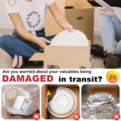 560 Pcs Packing Foam Pouches Kit with Fragile Label Sheet 4 Sizes Cushion Wrap Material for Transportation Moving Supplies Kitchen Dish Plate Glasses Cup(14 x 14'',12 x 12'',12 x 7.5'',7.5 x 7.5 inch)