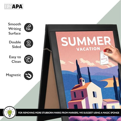 Ilyapa A Frame Sign Holder & Chalkboard Easel - Sandwich Board, 24x36 In - color: Black, size: 41x28 Chalk