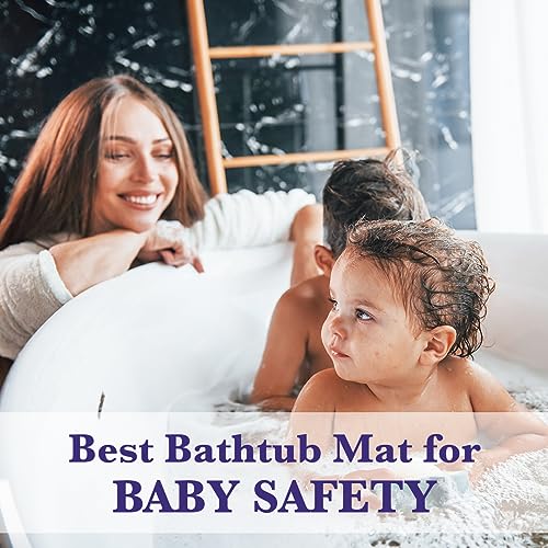 Epica Non Slip Bathtub Mat | Real Rubber Bath Mat for Tub, Shower, Baby Safety, Kids, Pet Dog, Soft No-Slip Nonskid, 16” x 28 (Pack of 2) - size: 28" x 16" (Square) (Pack of 2)