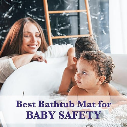 Epica Non Slip Bathtub Mat | Real Rubber Bath Mat for Tub, Shower, Baby Safety, Kids, Pet Dog, Soft No-Slip Nonskid, 16” x 28 (Pack of 2) - size: 28" x 16" (Square) (Pack of 2)