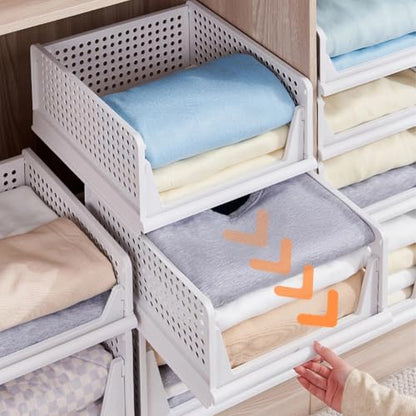 yazi 5XL Stackable Plastic Closet Storage Baskets - size: 5XL