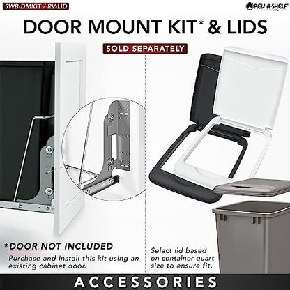 Rev-A-Shelf Double Pullout Garbage Trash Cans for Kitchen Cabinets, 35 Qt - color: Black