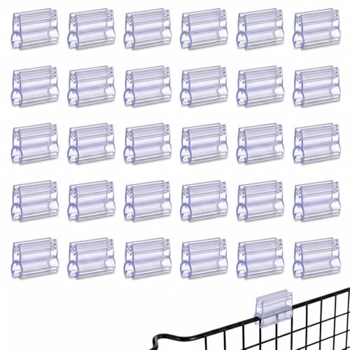 30 Pcs Gridwall Sign Holder Clip, Plastic Grid Wall Accessories