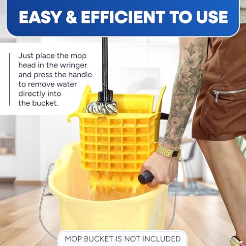 Plastic Prince Mop Wringer Only Side Press Wringer Replacement for Plastic Prince 26-Quart or 35 Quart Commercial Mop Bucket on Wheels, Yellow