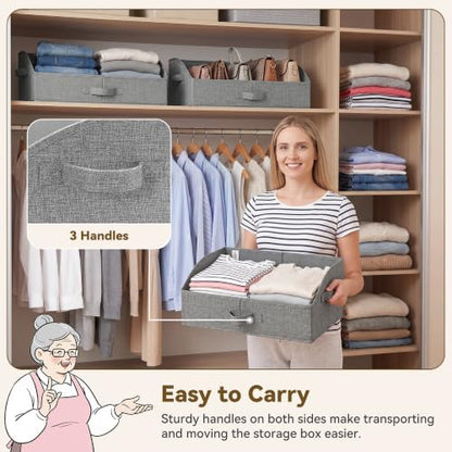 GRANNY SAYS Trapezoid Closet Storage Bins, Large, Dark Gray, 3-Pack - color: Dark Gray, size: 19¾"L x 11"W x 7¾"H