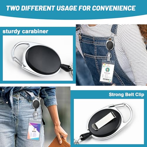 2 Pack Vertical ID Badge Holder with Retractable Badge Reel - style: Vertical