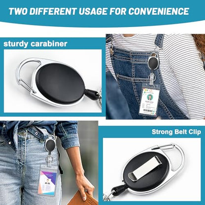 2 Pack Vertical ID Badge Holder with Retractable Badge Reel - style: Vertical