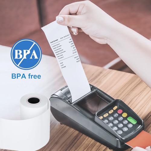 (50 Rolls) 2 1/4 X 85 Thermal Receipt Paper Rolls- Fits All Pos Cash Registers, For Clover POS Cash Register Printers-Premium Quality German Paper - size: 50 Rolls- 2 1/4 x 85 thermal paper
