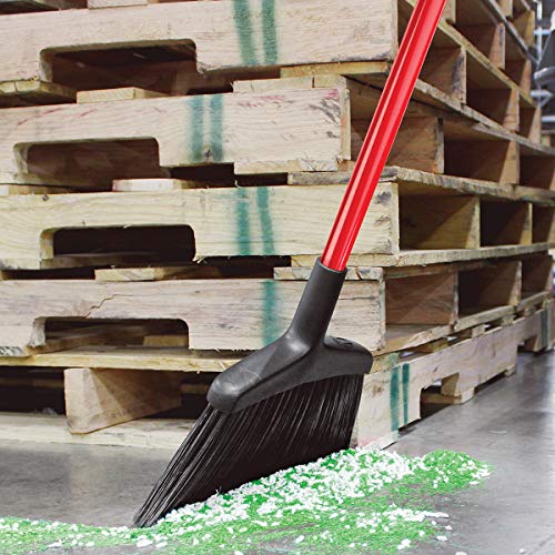 Libman Commercial 997 Wide Commercial Angle Broom, 55" Length, 15" Width, Black/Red, ‎Steel, Plastic/Synthetic Fibers, (Pack of 6)