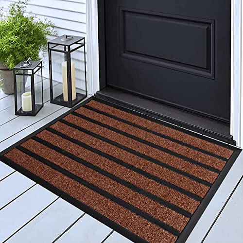 Ubdyo Extra Durable Door Mat Outside Entrance (30" x 17", Bright Burgundy) - color: Bright Burgundy, size: 30" x 17" (Rectangular)
