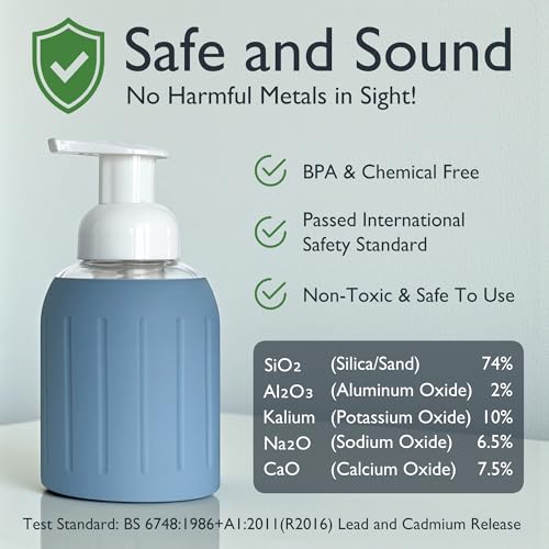 Foaming Glass Hand Soap Dispenser Pump Slate Blue 8oz - color: Slate Blue