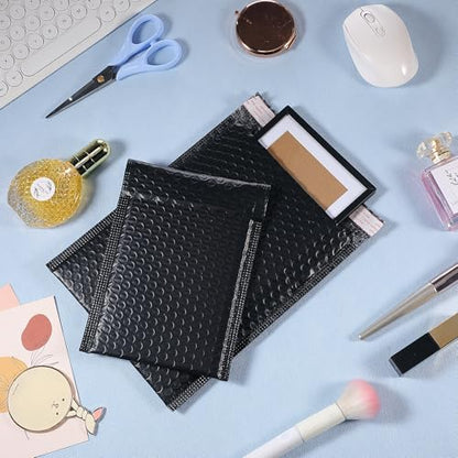 100 Pcs Kraft Bubble Mailers 3 Size Padded Envelopes, Black - color: Black