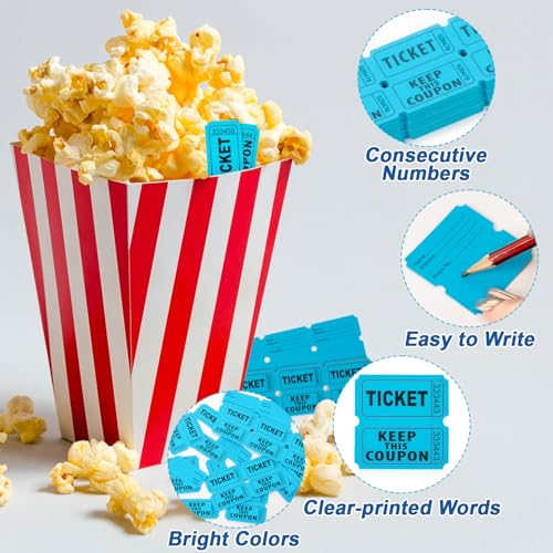 MAQIHAN Blue Raffle Tickets Roll - 50/50 Double Raffle Tickets for Event - color: 200pcs Blue