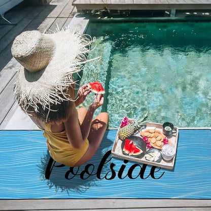 Tinideya Pool Deck Mats Non Slip Rubber with Drainage,Blue,23.62" X 67.72" - color: Blue, size: 2' x 6' (Rectangular)