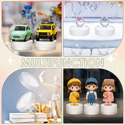 Remerry Acrylic Round Block Display, 8 Pcs, 4 x 4 x 1 Inches - size: 4 x 4 x 1 Inches