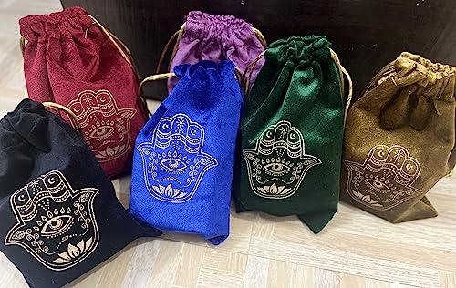 Indian Consigners Soft Velvet Pouch for Tarot, Altar, Rune, Gift, Crystal, jewelry Wrap Bags for Precious, Sacred and Spiritial Items (Maroon Red) - color: Maroon Red