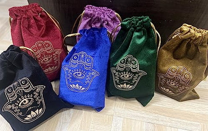 Indian Consigners Soft Velvet Pouch for Tarot, Altar, Rune, Gift, Crystal, jewelry Wrap Bags for Precious, Sacred and Spiritial Items (Maroon Red) - color: Maroon Red