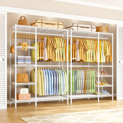 Ulif F2 Clothes Rack, 5 Tiers Heavy Duty Garment Rack for Bedroom - color: White