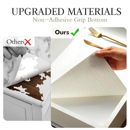 Beautysaid Shelf and Drawer Liner for Kitchen Cabinet Non Adhesive Non Slip - color: White, size: 23.6"W x 236"L