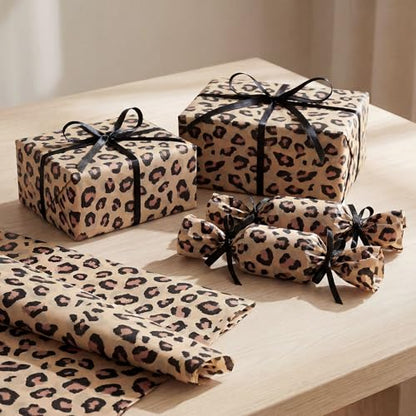 UNIQOOO 60 Sheets Leopard Tissue Paper, Cheetah Print Tissue Paper Gift Wrapping Papers for Birthday Jungle Safari Party Favor Gift Packing Crafts, 20x 14 Inch - color: Brown Leopard(60 pack)