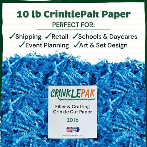 10LB Light Blue Crinkle Paper Filler Gift Wrap USA Made - color: Light Blue, size: 10 LB