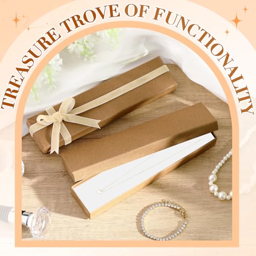 Nosiny 100 Pack Kraft Jewelry Boxes 8x2x1 Necklace Bracelet Gift Boxes