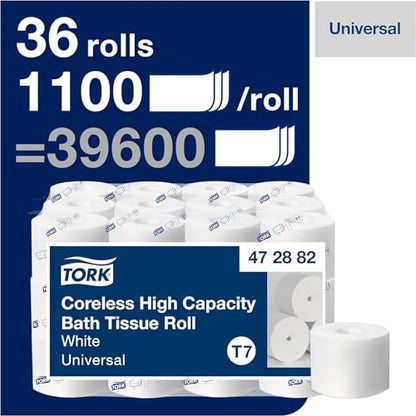 Tork Coreless High-Capacity Toilet Paper Roll T7, 36 x 1100 sheets, 472882 - size: 36 Count (Pack of 1)