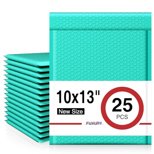 Fuxury Bubble Mailers 10x13 Inch Teal 25 Pack, Opaque Padded Envelopes - color: Teal, size: 10x13" 25PC