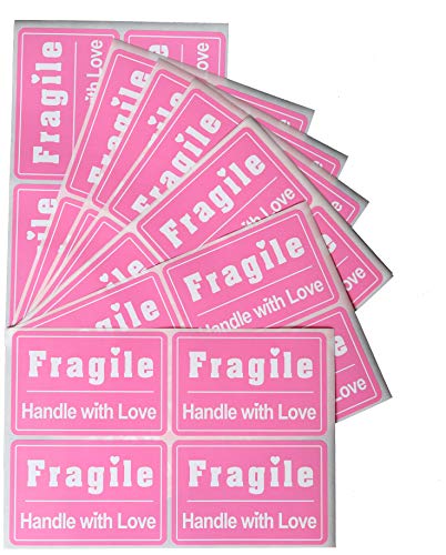 2x3 200pcs Cute Fragile Stickers for Shipping Box, Personal Mailing Bags