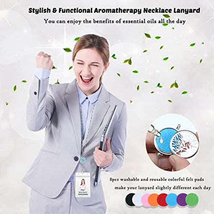 Lanyards for ID Badges for Women, Lanyard with ID Holder, Flower - color: 5-flower