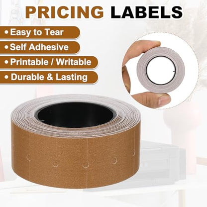 PATIKIL Pricing Labels Price Gun Labels Self-Adhesive 10 Rolls 5000pcs - color: Coffee