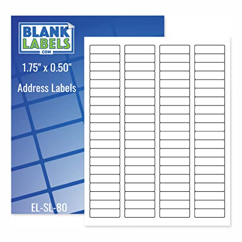 Printable Shipping Address Label Easy to Peel |1.75" x 0.50" Customizable Stickers White | 800 Count | 10 Sheets Total | Permanent White Matte | Compatible with Inkjet and Laser Printer | Blank Labels - size: 1.75" x 0.50"