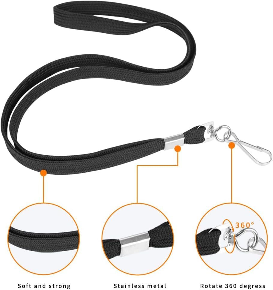 5 Pack Clear ID Badge Holder with Lanyard Black Lanyards with Vertical Waterproof ID Badge Holder (2#, 5Pcs) - color: Lanyard 2#, size: 5 Pcs