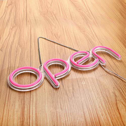 LED Open Sign,16x6 inch Open Signs for Business with Open Close Sign(Pink) - color: Pink