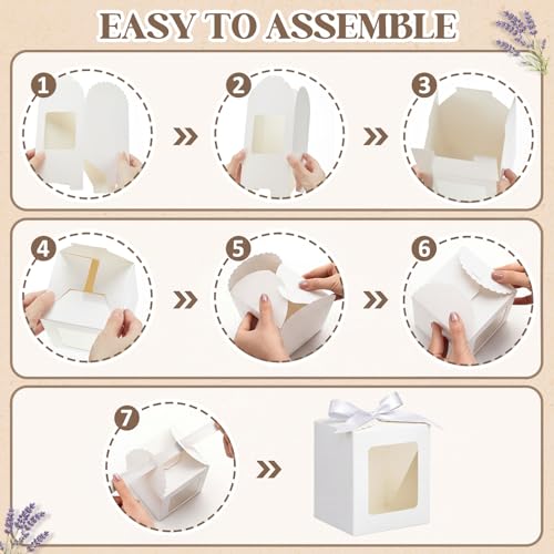 Kolldenn 24 Pcs Mug Gifts Boxes with Ribbon, 11oz, 12oz, 15oz, White - color: White