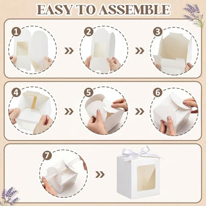 Kolldenn 24 Pcs Mug Gifts Boxes with Ribbon, 11oz, 12oz, 15oz, White - color: White