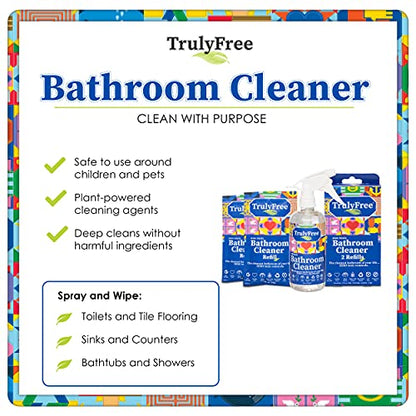 Truly Free Bathroom Cleaner Spray Kit - 16oz + 2 Fills, 3oz ea.