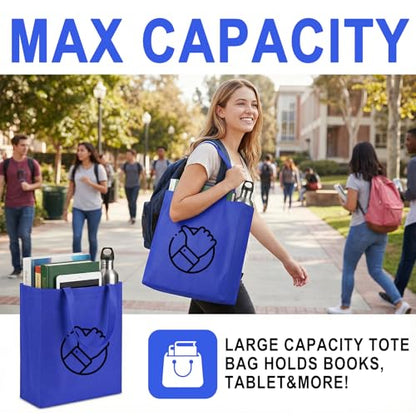 Custom Tote Bag Set of 5/10/50/100,Personalized Logo Text,Reusable Shopping Bags,Business Activities Promotional Item - color: Black