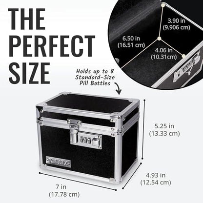 Vaultz Medicine Lock Box - 4 Pack - 5 x 7 x 5 Inches - Secure Cabinet Safe with Combination Lock - Ideal for Medications and Small Valuables - Black - color: Black, size: Small (Pack of 4)