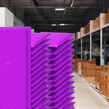 iMBAPrice 500-Pack #000 (4" x 8") Premium Mat Purple Color Self Seal Poly Bubble Mailers Padded Shipping Envelopes (Total 500 Bags) - color: Purple Poly Bubble, size: 4"x8" Poly (500 Envelopes) Value Pack